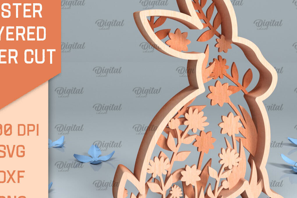 Intra απο ξύλο plywood 3mm-4mm πάχος Τρισδιάστατη πασχαλινή διακόσμηση με λέιζερ Δίασταση 15x15 cm INTRAFABR-91348691