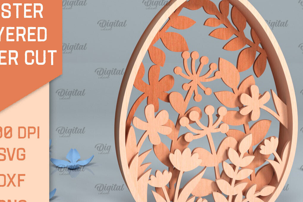 Intra απο ξύλο plywood 3mm-4mm πάχος Τρισδιάστατη πασχαλινή διακόσμηση με λέιζερ Δίασταση 15x15 cm INTRAFABR-91348738