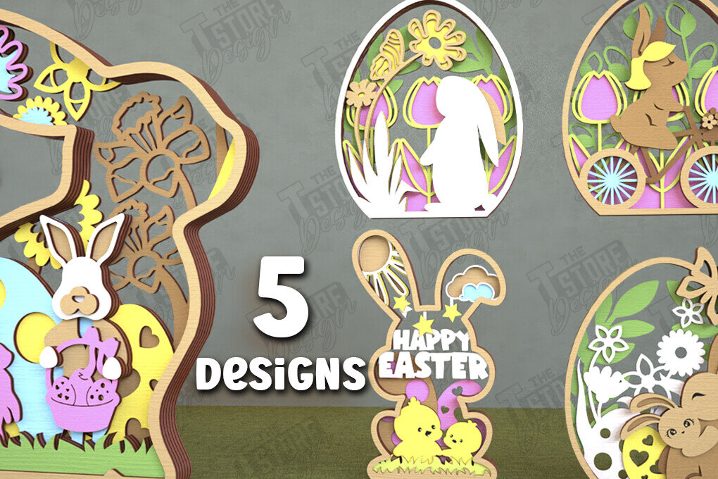 Intra απο ξύλο plywood 3mm-4mm πάχος με 3D πασχαλινή διακόσμηση Δίασταση 15x15 cm INTRAFABR-114436920