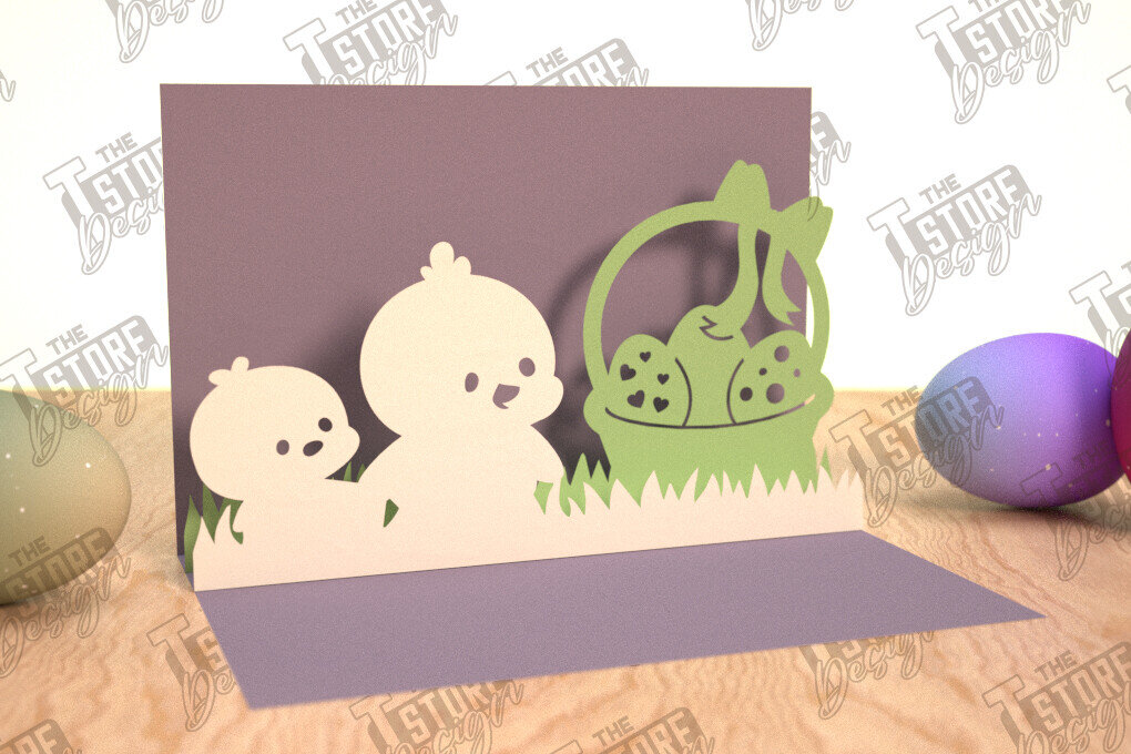 Intra απο ξύλο plywood 3mm-4mm πάχος Τρισδιάστατη Πασχαλινή Αναδυόμενη Κάρτα , Πάσχα Δίασταση 15x15 cm INTRAFABR-114669677