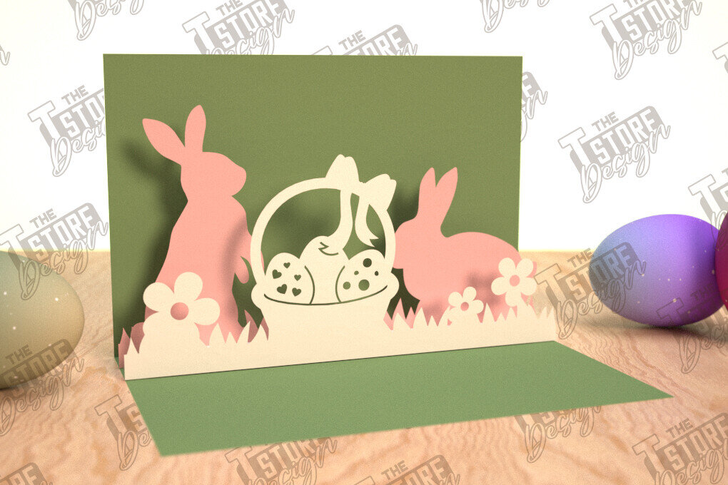 Intra απο ξύλο plywood 3mm-4mm πάχος Τρισδιάστατη Πασχαλινή Αναδυόμενη Κάρτα , Πάσχα Δίασταση 15x15 cm INTRAFABR-114669544