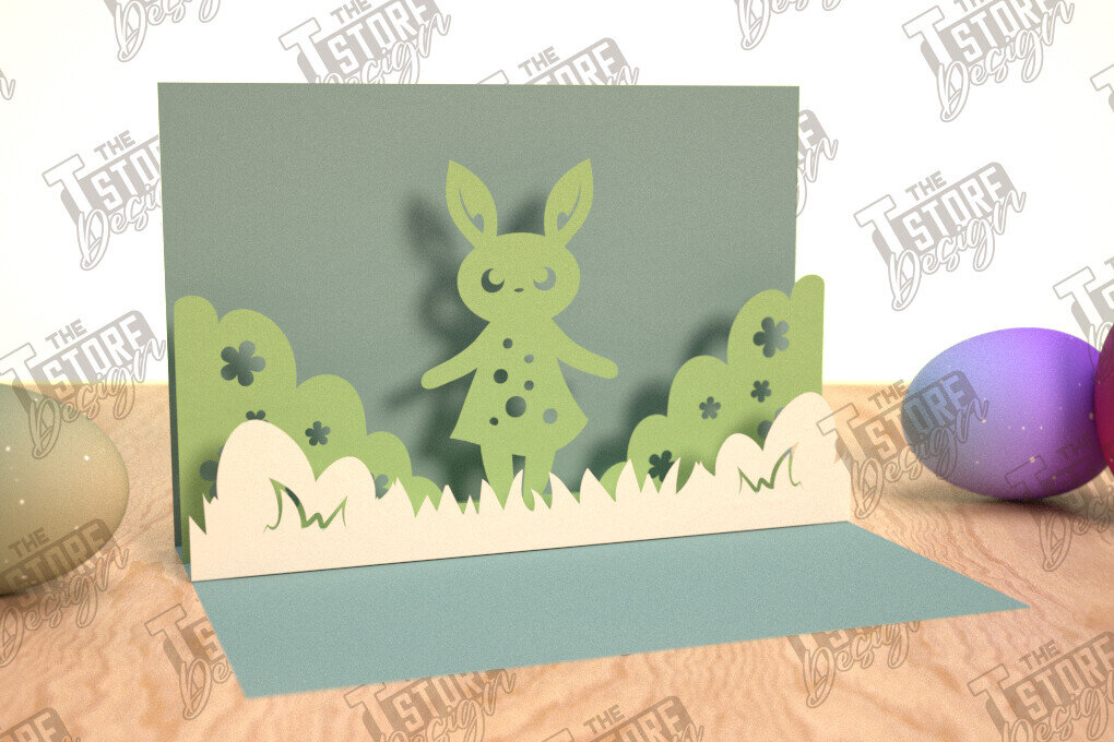 Intra απο ξύλο plywood 3mm-4mm πάχος Τρισδιάστατη Πασχαλινή Αναδυόμενη Κάρτα , Πάσχα Δίασταση 15x15 cm INTRAFABR-114669565