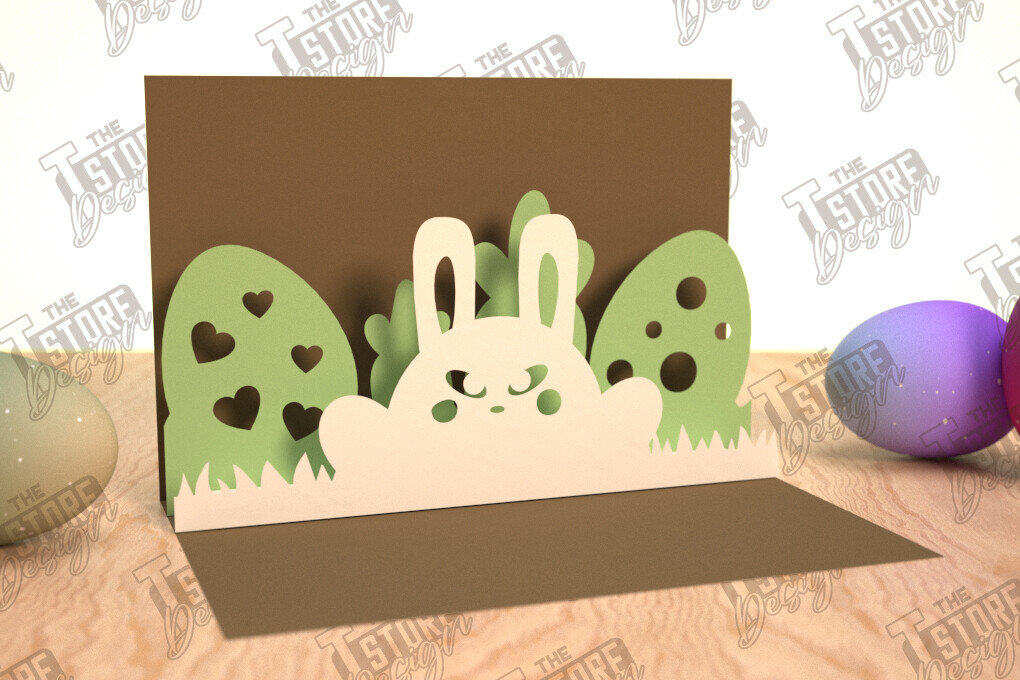 Intra απο ξύλο plywood 3mm-4mm πάχος Τρισδιάστατη Πασχαλινή Αναδυόμενη Κάρτα , Πάσχα Δίασταση 15x15 cm INTRAFABR-114669593