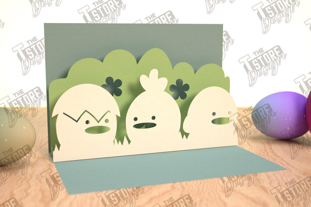 Intra απο ξύλο plywood 3mm-4mm πάχος Τρισδιάστατη Πασχαλινή Αναδυόμενη Κάρτα , Πάσχα Δίασταση 15x15 cm INTRAFABR-114669614