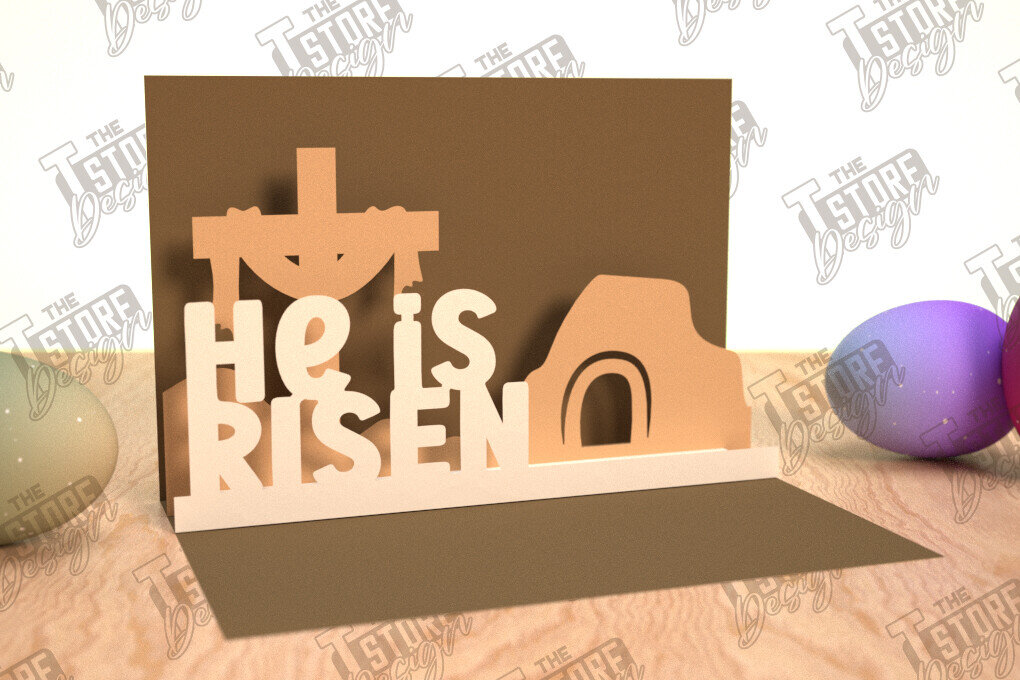 Intra απο ξύλο plywood 3mm-4mm πάχος Τρισδιάστατη Πασχαλινή Αναδυόμενη Κάρτα , Πάσχα Δίασταση 15x15 cm INTRAFABR-114669626