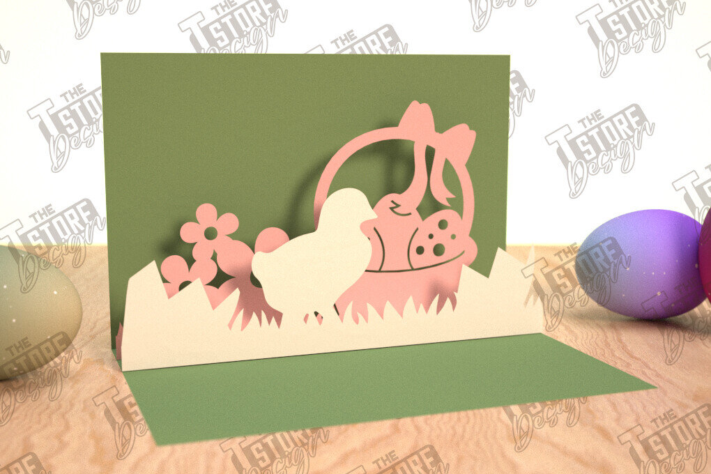 Intra απο ξύλο plywood 3mm-4mm πάχος Τρισδιάστατη Πασχαλινή Αναδυόμενη Κάρτα , Πάσχα Δίασταση 15x15 cm INTRAFABR-114669663