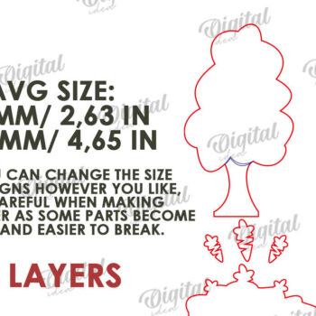 Intra απο ξύλο plywood 3mm-4mm πάχος Τρισδιάστατη πασχαλινό δέντρο. Πασχαλινό περίπτερο Δίασταση 15x15 cm INTRAFABR-118276395 - Image 2