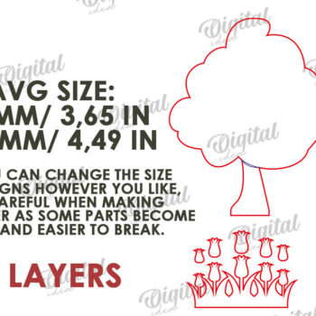 Intra απο ξύλο plywood 3mm-4mm πάχος Τρισδιάστατη πασχαλινό δέντρο. Πασχαλινό περίπτερο Δίασταση 15x15 cm INTRAFABR-118276467 - Image 2