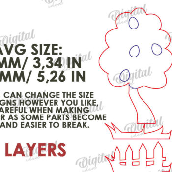 Intra απο ξύλο plywood 3mm-4mm πάχος Τρισδιάστατη πασχαλινό δέντρο. Πασχαλινό περίπτερο Δίασταση 15x15 cm INTRAFABR-118276516 - Image 2