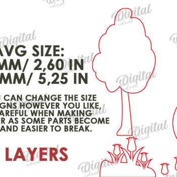 Intra απο ξύλο plywood 3mm-4mm πάχος Τρισδιάστατη πασχαλινό δέντρο. Πασχαλινό περίπτερο Δίασταση 15x15 cm INTRAFABR-118276899 - Image 2