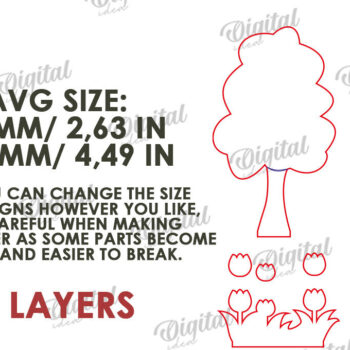 Intra απο ξύλο plywood 3mm-4mm πάχος Τρισδιάστατη πασχαλινό δέντρο. Πασχαλινό περίπτερο Δίασταση 15x15 cm INTRAFABR-118276267 - Image 2