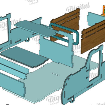 Intra απο ξύλο plywood 3mm-4mm πάχος Τρισδιάστατο Πασχαλινό φορτηγό με λέιζερ. 3D Truck Δίασταση 3x3 cm INTRAFABR-116207859 - Image 5