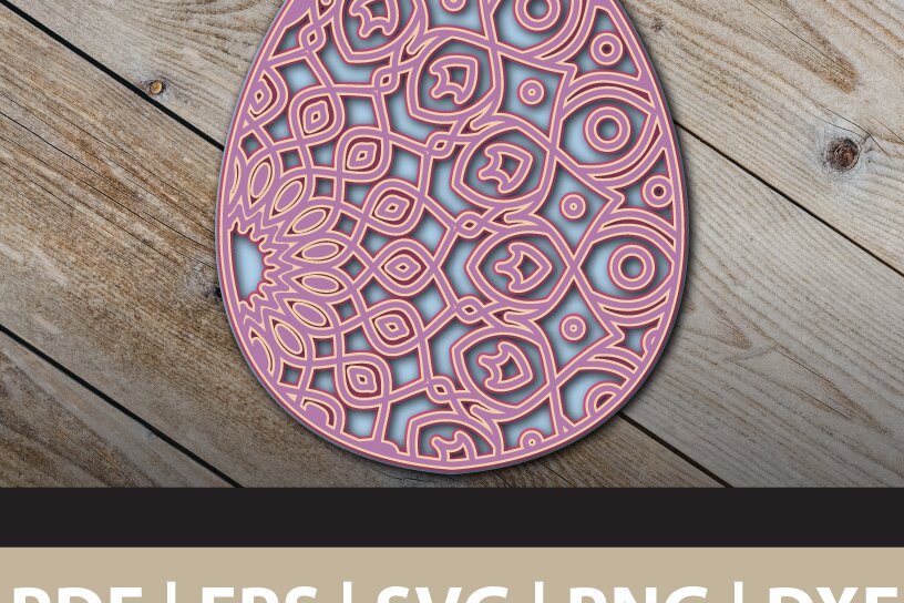 Intra απο ξύλο plywood 3mm-4mm πάχος 3D Egg Mandala Multi Layered Δίασταση 30x30 cm INTRAFABR-25893622