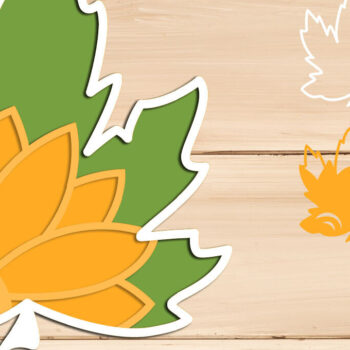 Intra απο ξύλο plywood 3mm-4mm πάχος 3d Fall Layered , Autumn 3d Leaf Δίασταση 8x8 cm INTRAFABR-103449117 - Image 1