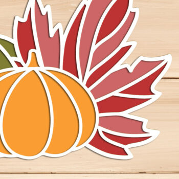 Intra απο ξύλο plywood 3mm-4mm πάχος 3D Fall Pumpkin Layered, Ημέρα των Ευχαριστιών Δίασταση 15x15 cm INTRAFABR-103520767 - Image 1