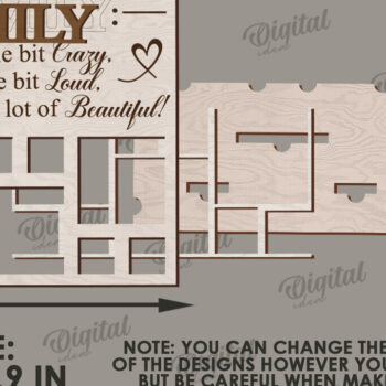 Intra απο ξύλο plywood 3mm-4mm πάχος Τρισδιάστατη οικογενειακή κορνίζα φωτογραφιών Δίασταση 20x30 cm INTRAFABR-121430046 - Image 2