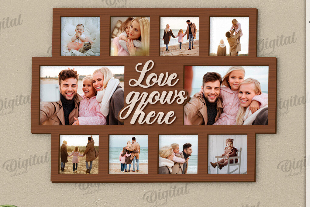 Intra απο ξύλο plywood 3mm-4mm πάχος Τρισδιάστατη οικογενειακή κορνίζα φωτογραφιών Δίασταση 20x30 cm INTRAFABR-121430075