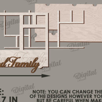 Intra απο ξύλο plywood 3mm-4mm πάχος Τρισδιάστατη οικογενειακή κορνίζα φωτογραφιών Δίασταση 20x30 cm INTRAFABR-121430160 - Image 2