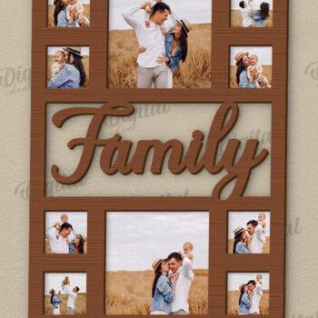 Intra απο ξύλο plywood 3mm-4mm πάχος Τρισδιάστατη οικογενειακή κορνίζα φωτογραφιών Δίασταση 20x30 cm INTRAFABR-121430234 - Image 1