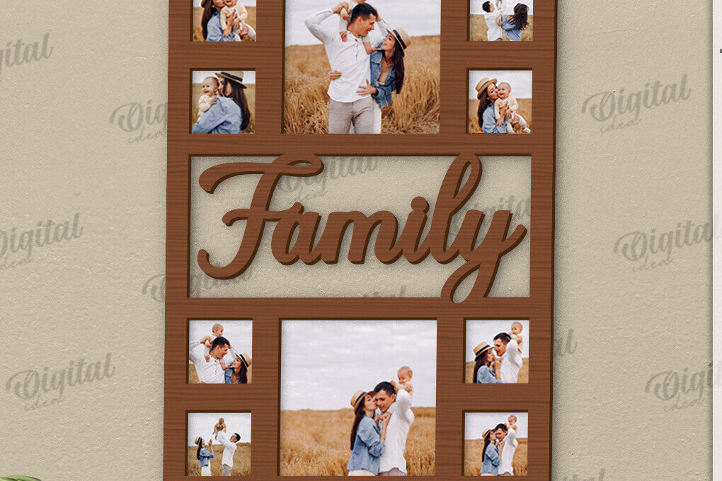 Intra απο ξύλο plywood 3mm-4mm πάχος Τρισδιάστατη οικογενειακή κορνίζα φωτογραφιών Δίασταση 20x30 cm INTRAFABR-121430234