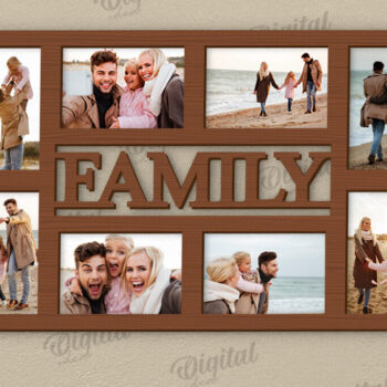 Intra απο ξύλο plywood 3mm-4mm πάχος Τρισδιάστατη οικογενειακή κορνίζα φωτογραφιών Δίασταση 20x30 cm INTRAFABR-121430311 - Image 1