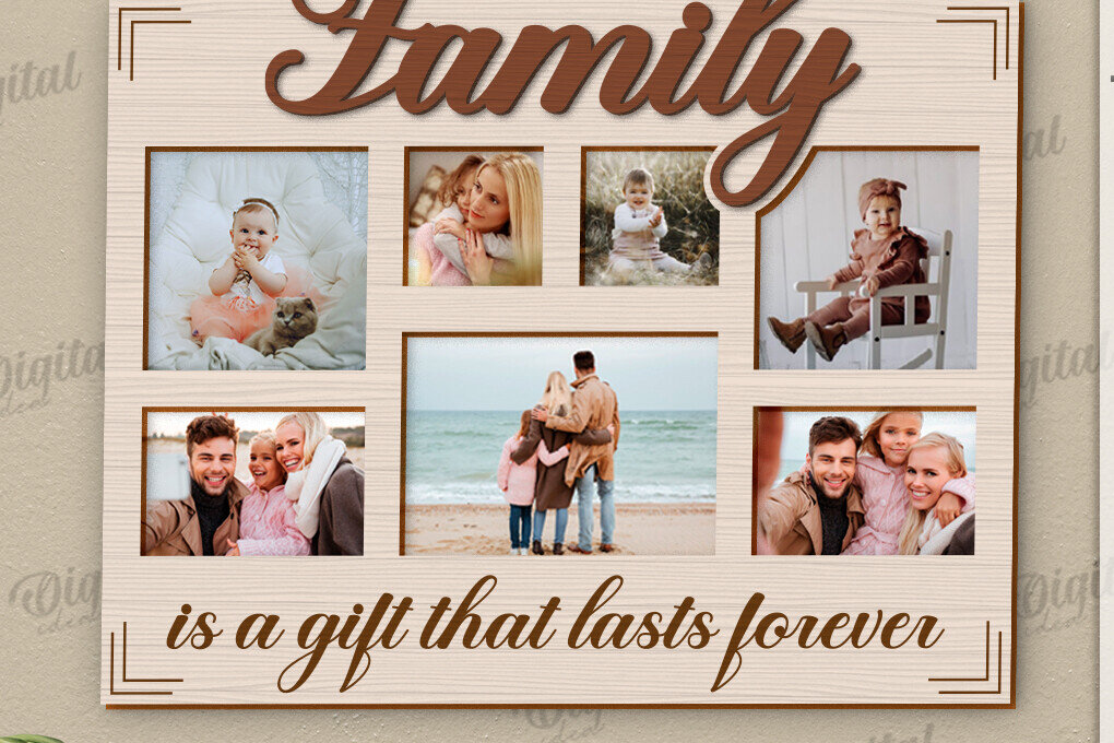 Intra απο ξύλο plywood 3mm-4mm πάχος Τρισδιάστατη οικογενειακή κορνίζα φωτογραφιών Δίασταση 20x30 cm INTRAFABR-121430418