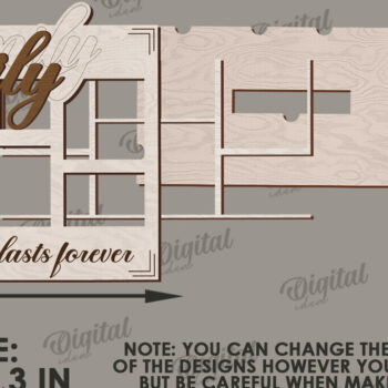 Intra απο ξύλο plywood 3mm-4mm πάχος Τρισδιάστατη οικογενειακή κορνίζα φωτογραφιών Δίασταση 20x30 cm INTRAFABR-121430418 - Image 2