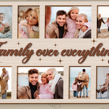 Intra απο ξύλο plywood 3mm-4mm πάχος Τρισδιάστατη οικογενειακή κορνίζα φωτογραφιών Δίασταση 20x30 cm INTRAFABR-121430498 - Image 1