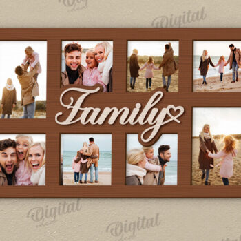 Intra απο ξύλο plywood 3mm-4mm πάχος Τρισδιάστατη οικογενειακή κορνίζα φωτογραφιών Δίασταση 20x30 cm INTRAFABR-121430609 - Image 1