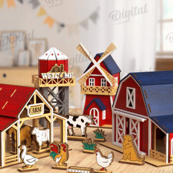 Intra απο ξύλο plywood 3mm-4mm πάχος 3D Farm Cut . Διακόσμηση σπιτιού Δίασταση 30x20 cm INTRAFABR-122538017 - Image 1