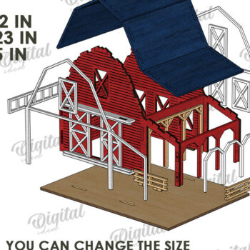 Intra απο ξύλο plywood 3mm-4mm πάχος 3D Farm Cut . Διακόσμηση σπιτιού Δίασταση 30x20 cm INTRAFABR-122538017 - Image 4