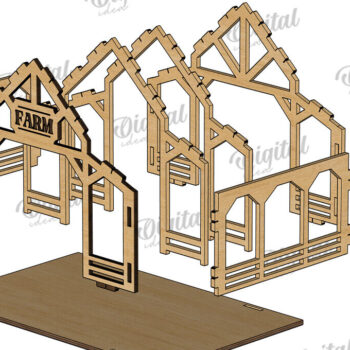 Intra απο ξύλο plywood 3mm-4mm πάχος Τρισδιάστατη κοπή με  Farm. Διακόσμηση σπιτιού Δίασταση 30x20 cm INTRAFABR-122383663 - Image 4