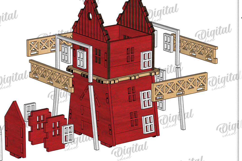 Intra απο ξύλο plywood 3mm-4mm πάχος Τρισδιάστατη κοπή με Farm. Διακόσμηση σπιτιού Δίασταση 30x20 cm INTRAFABR-122383798 - Image 3