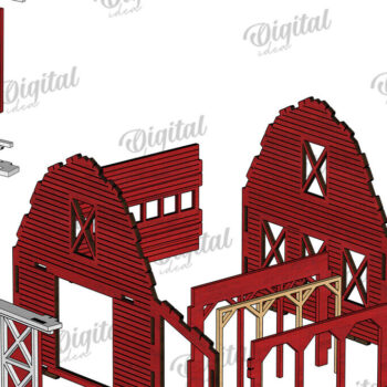 Intra απο ξύλο plywood 3mm-4mm πάχος Τρισδιάστατη κοπή με  Farm. Διακόσμηση σπιτιού Δίασταση 30x20 cm INTRAFABR-122383377 - Image 4