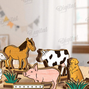 Intra απο ξύλο plywood 3mm-4mm πάχος Τρισδιάστατη κοπή με  Farm. Διακόσμηση σπιτιού Δίασταση 30x20 cm INTRAFABR-122383377 - Image 6