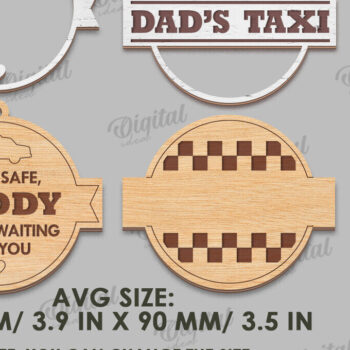 Intra απο ξύλο plywood 3mm-4mm πάχος Τρισδιάστατη γούρι αυτοκινήτου για τη γιορτή του πατέρα Δίασταση 4x4 cm INTRAFABR-120586939 - Image 2