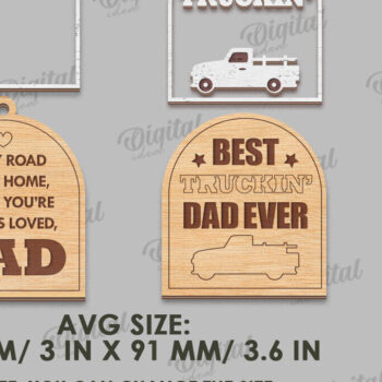 Intra απο ξύλο plywood 3mm-4mm πάχος Τρισδιάστατη γούρι αυτοκινήτου για τη γιορτή του πατέρα Δίασταση 4x4 cm INTRAFABR-120586996 - Image 2