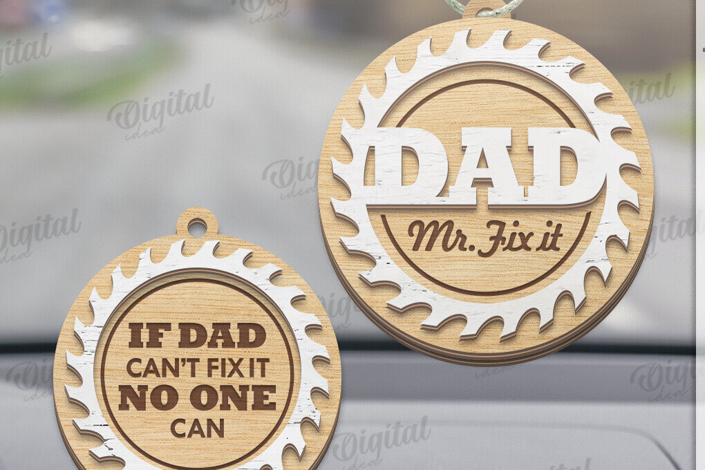 Intra απο ξύλο plywood 3mm-4mm πάχος Τρισδιάστατη γούρι αυτοκινήτου για τη γιορτή του πατέρα Δίασταση 4x4 cm INTRAFABR-120587051