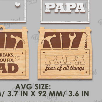 Intra απο ξύλο plywood 3mm-4mm πάχος Τρισδιάστατη γούρι αυτοκινήτου για τη γιορτή του πατέρα Δίασταση 4x4 cm INTRAFABR-120587148 - Image 2