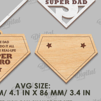 Intra απο ξύλο plywood 3mm-4mm πάχος Τρισδιάστατη γούρι αυτοκινήτου για τη γιορτή του πατέρα Δίασταση 4x4 cm INTRAFABR-120586842 - Image 2