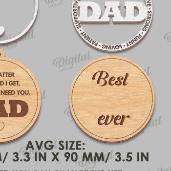 Intra απο ξύλο plywood 3mm-4mm πάχος 3D με γούρια αυτοκινήτου για τη γιορτή του πατέρα Δίασταση 4x4 cm INTRAFABR-120363552 - Image 3