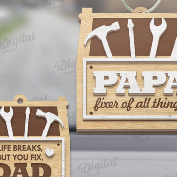 Intra απο ξύλο plywood 3mm-4mm πάχος 3D με γούρια αυτοκινήτου για τη γιορτή του πατέρα Δίασταση 4x4 cm INTRAFABR-120363552 - Image 10
