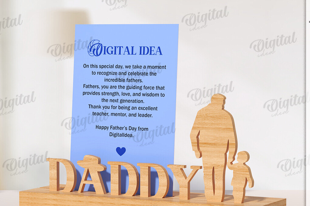 Intra απο ξύλο plywood 3mm-4mm πάχος Τρισδιάστατη θήκη κάρτας για τη γιορτή του πατέρα Δίασταση 30x20 cm INTRAFABR-119265079