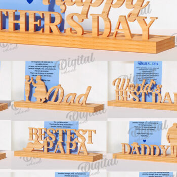 Intra απο ξύλο plywood 3mm-4mm πάχος Τρισδιάστατη θήκη κάρτας για τη γιορτή του πατέρα Δίασταση 30x20 cm INTRAFABR-119261816 - Image 2