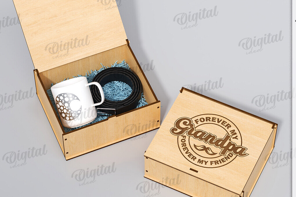 Intra απο ξύλο plywood 3mm-4mm πάχος 3D κουτί δώρου για τη γιορτή του πατέρα Δίασταση 10x10 cm INTRAFABR-119974442