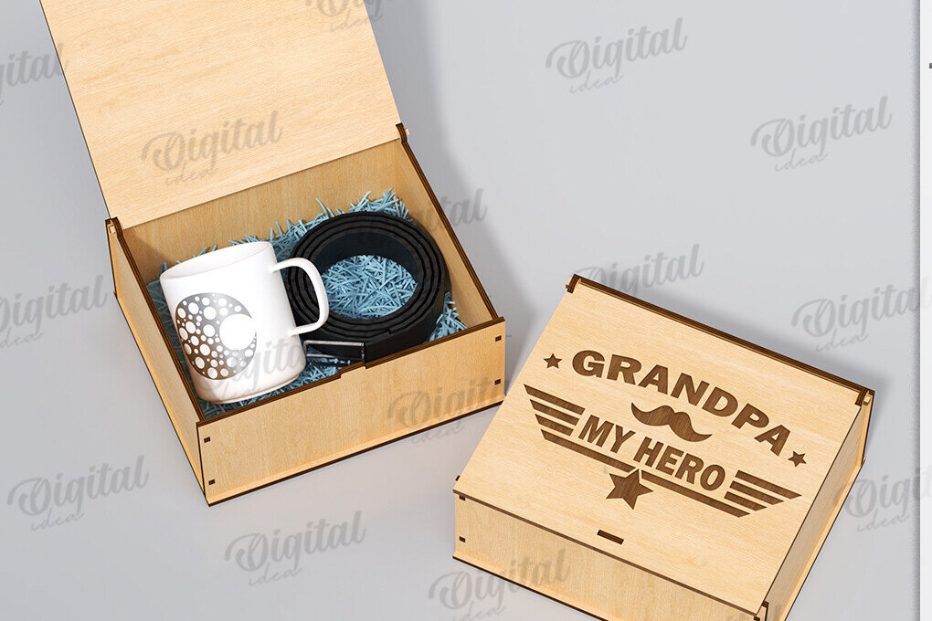 Intra απο ξύλο plywood 3mm-4mm πάχος 3D κουτί δώρου για τη γιορτή του πατέρα Δίασταση 10x10 cm INTRAFABR-119974066