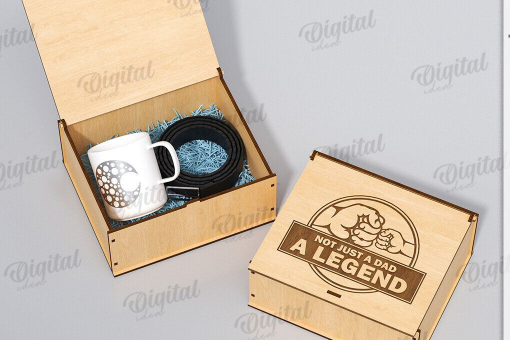 Intra απο ξύλο plywood 3mm-4mm πάχος 3D κουτί δώρου για τη γιορτή του πατέρα Δίασταση 10x10 cm INTRAFABR-119974109