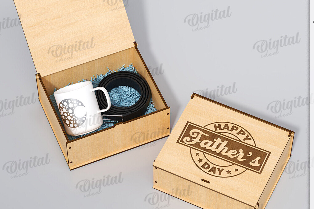 Intra απο ξύλο plywood 3mm-4mm πάχος 3D κουτί δώρου για τη γιορτή του πατέρα Δίασταση 10x10 cm INTRAFABR-119974337