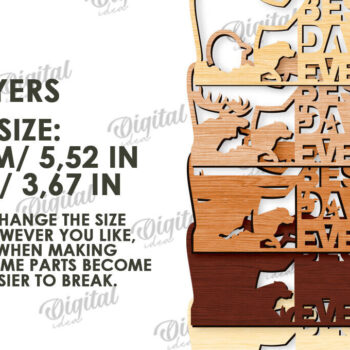 Intra απο ξύλο plywood 3mm-4mm πάχος Τρισδιάστατη για τη γιορτή του πατέρα Δίασταση 30x20 cm INTRAFABR-119490330 - Image 2