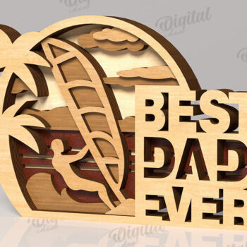 Intra απο ξύλο plywood 3mm-4mm πάχος Τρισδιάστατη για τη γιορτή του πατέρα Δίασταση 30x20 cm INTRAFABR-119490792 - Image 1